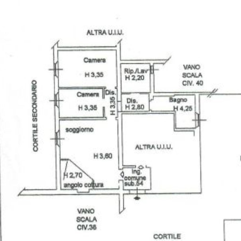 Three-room apartment Via San Vitale, 38, Bologna (neighborhood Centro Storico) - floor plans 1