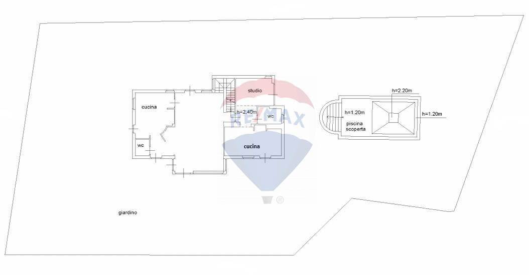 pianta piano terra-giardino-piscina - Villa VIA CASTELLO
 
25, Annone di Brianza - floor plans 1