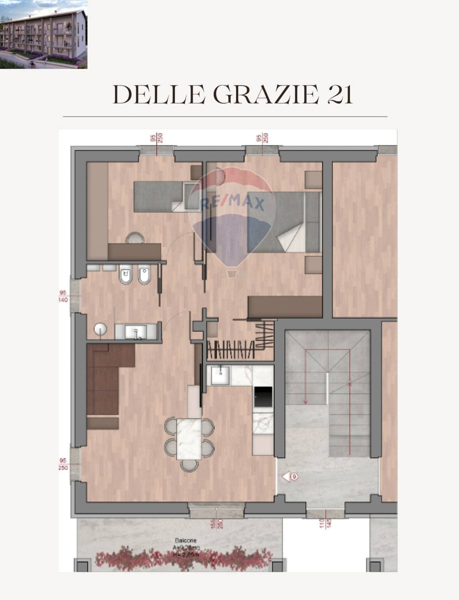 Pianta 2D - Three-room apartment VIA DELLE GRAZIE
 
21, Albuzzano - photo 1