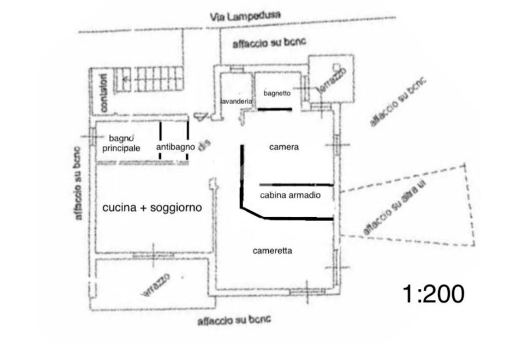 Three-room apartment Via Lampedusa, Castellaro - floor plans 1