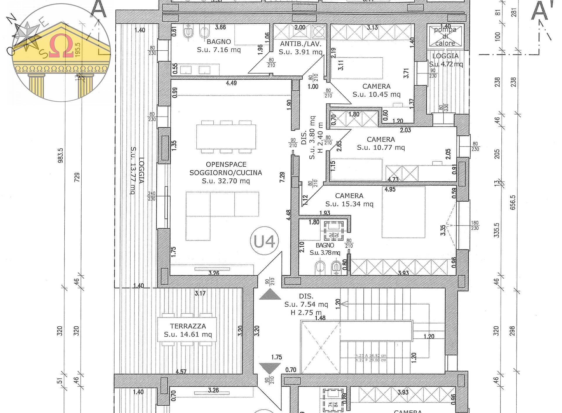 Foto 2 - Four-room apartment Povegliano - floor plans 1