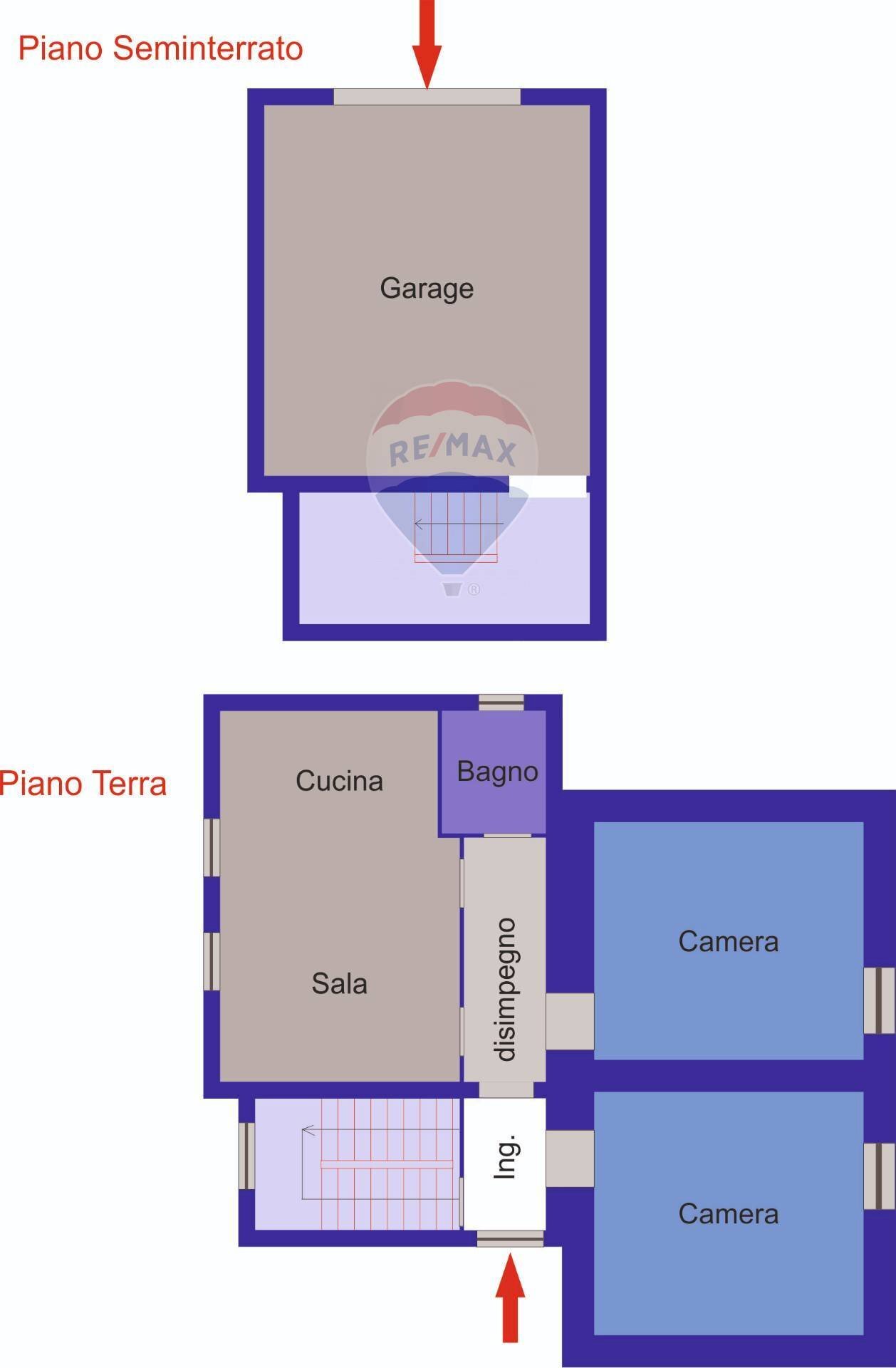 Pianta 2D - Trilocale San Leucio del Sannio - planimetria 1