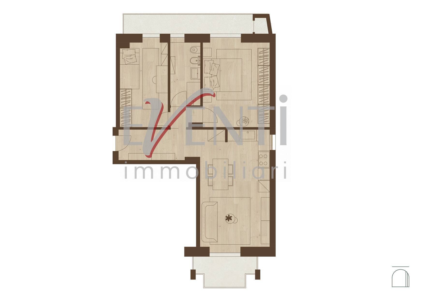 Foto 7 - Trilocale Via Alessandro Manzoni
 
1, Pinerolo - planimetria 1