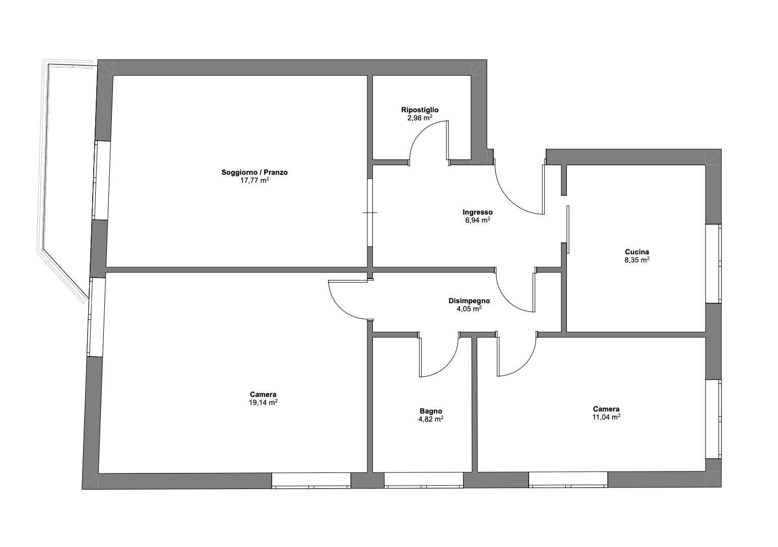Foto 25 - Four-room apartment Via Aquileia
 
43, Jesolo - floor plans 1