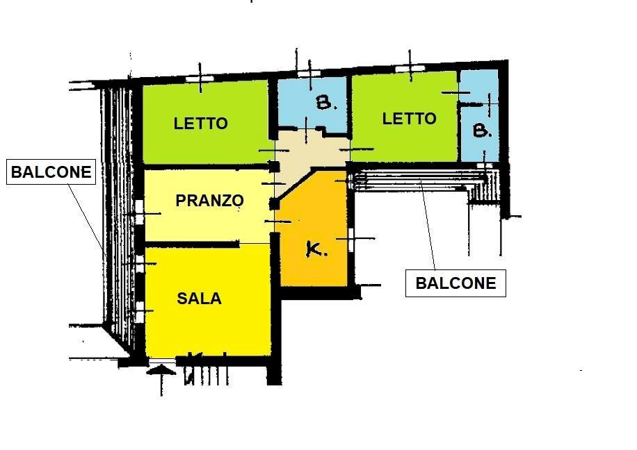 Foto 25 - Trilocale Via San Vincenzo, Piacenza - planimetria 1
