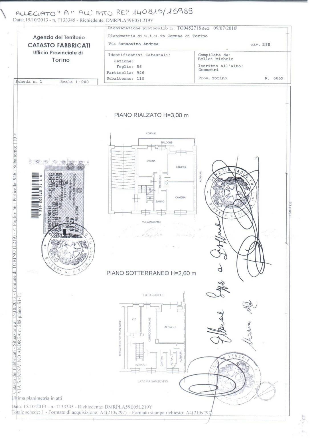 Stable - Palace via Andrea Sansovino, 288, Torino - floor plans 1