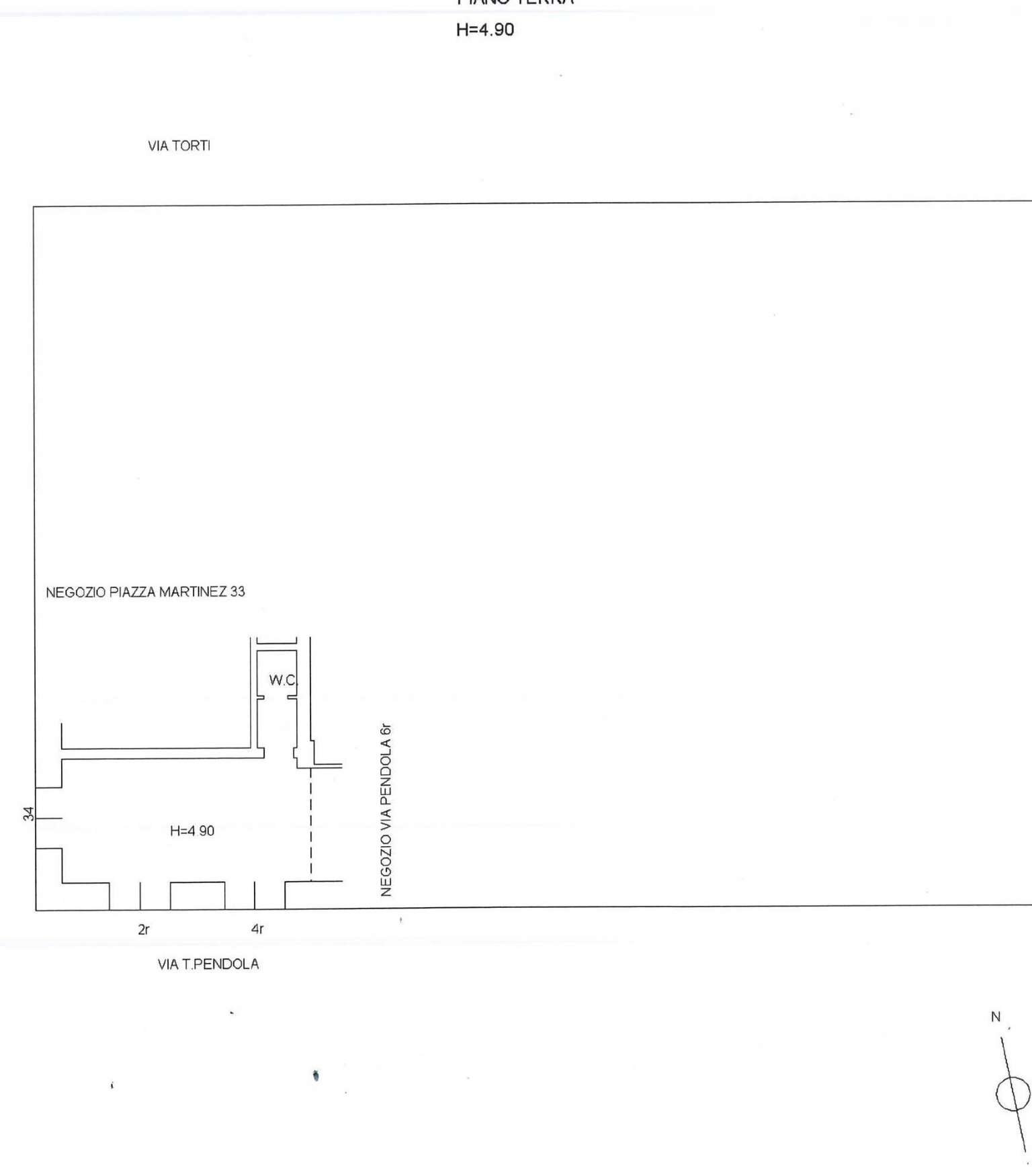 negozio locale commerciale in locazione genova sa - Negozio piazza Giovanni Martinez, Genova (zona San Fruttuoso) - planimetria 1
