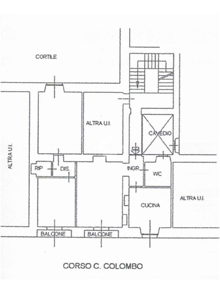 Trilocale Corso Cristoforo Colombo, Milano (zona Porta Genova) - planimetria 1