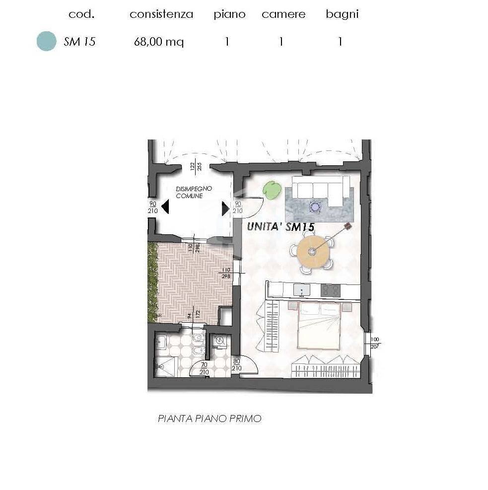 Bilocale Strada Maggiore, Bologna (zona Centro Storico) - planimetria 1