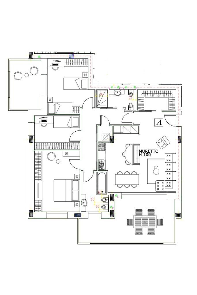 Four-room apartment Via Carlo Pisacane, Magenta - floor plans 1