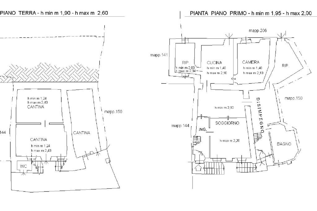 Casa semi indipendente Frazione Mello, Veglio - planimetria 1