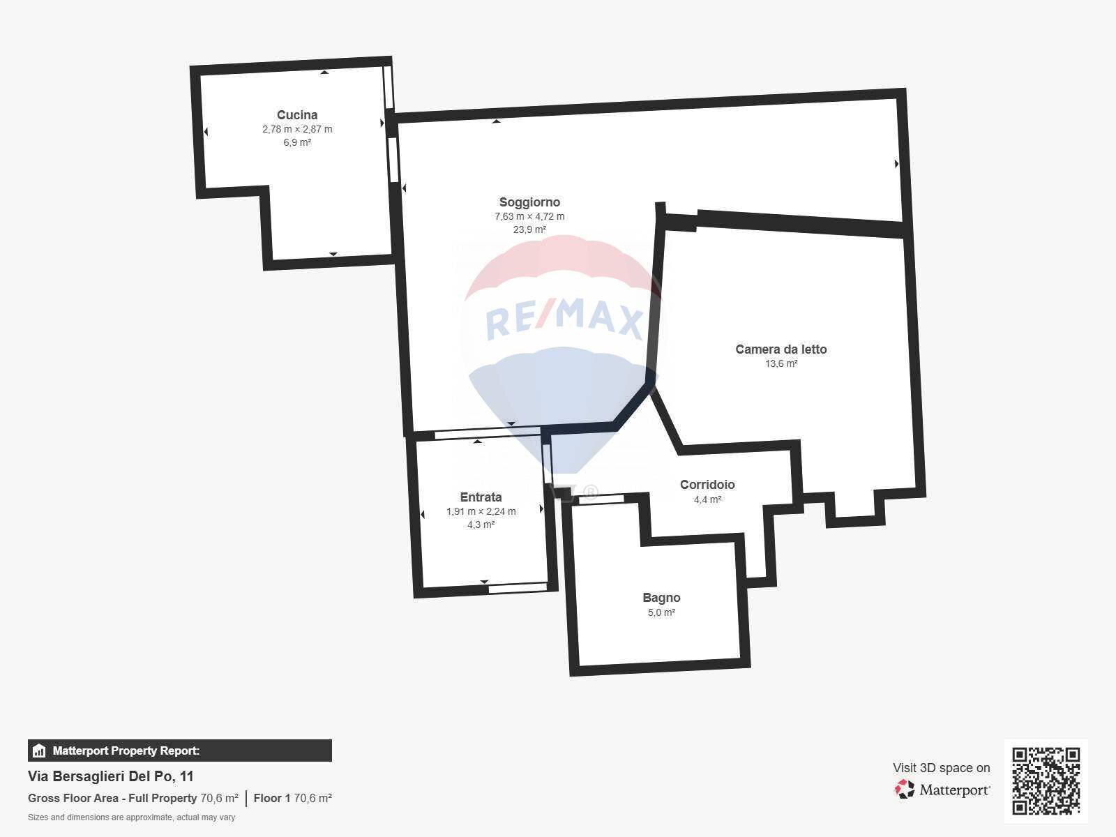 Pianta 2D - Trilocale Via Bersaglieri del Po
 
11, Ferrara - planimetria 1