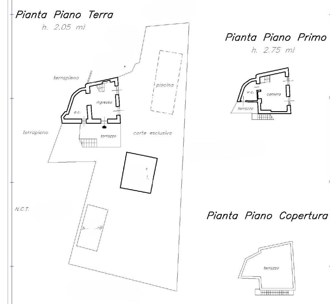 Villa salita Montallegro, Rapallo - floor plans 1