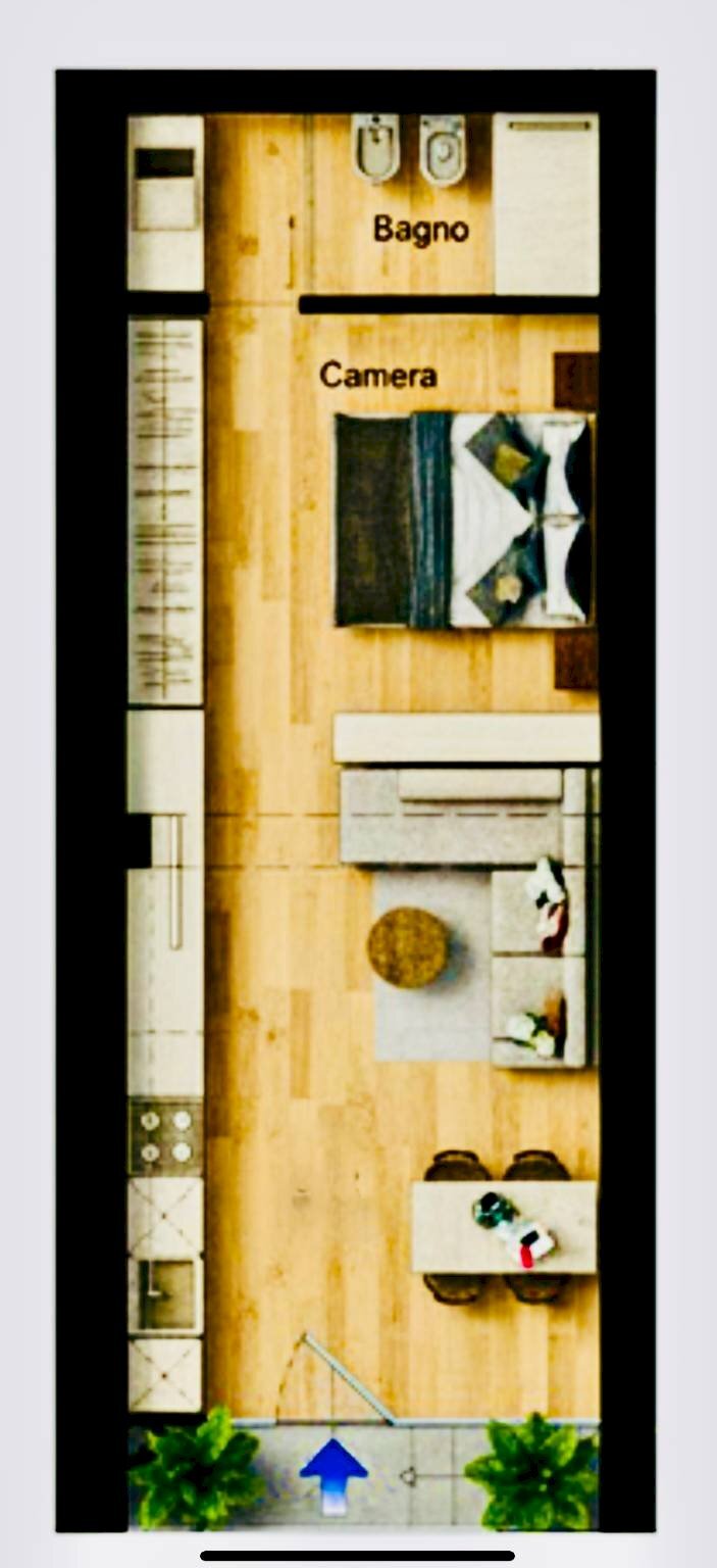 One-room apartment via Santa Marta, Milano - floor plans 1