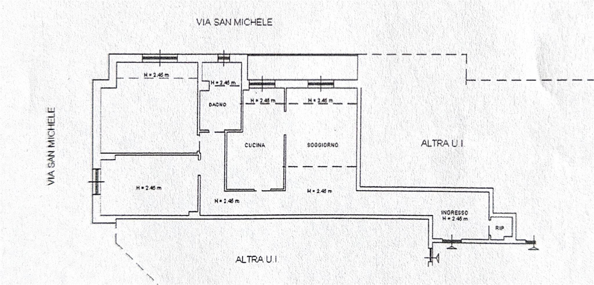 Four-room apartment via San Michele, 8, Savona (neighborhood Oltreletimbro) - floor plans 1