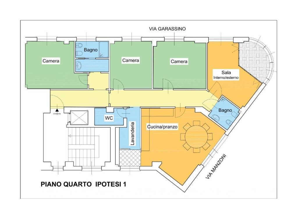 Planimetria - Apartment via Vincenzo e Tommaso Garassino, 2, Savona (neighborhood Centro storico) - photo 2