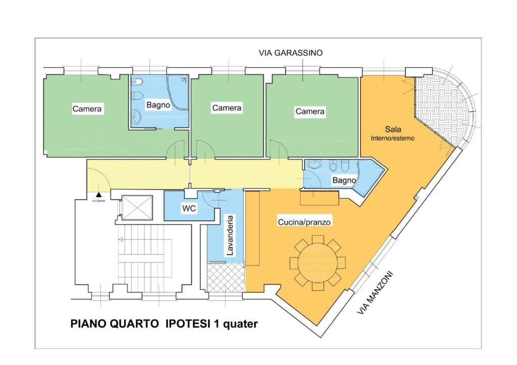 Planimetria - Apartment via Vincenzo e Tommaso Garassino, 2, Savona (neighborhood Centro storico) - photo 3