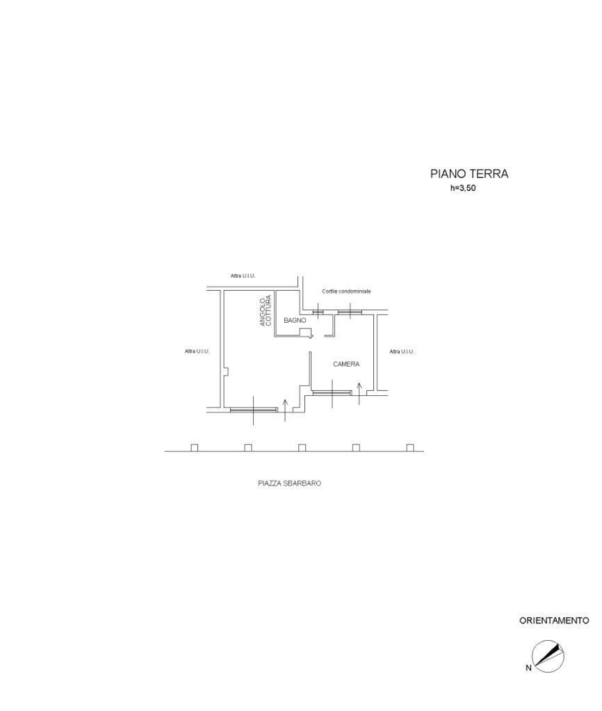 Two-room apartment piazza Camillo Sbarbaro, Spotorno - floor plans 1