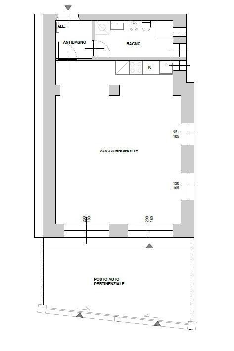 One-room apartment via Monastero, Noli - floor plans 1