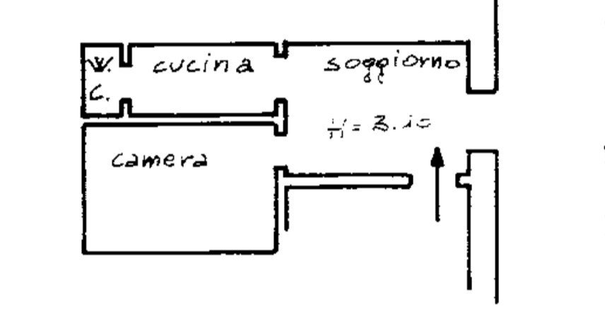 Two-room apartment vico Gallicò, Savona (neighborhood Centro storico) - floor plans 1