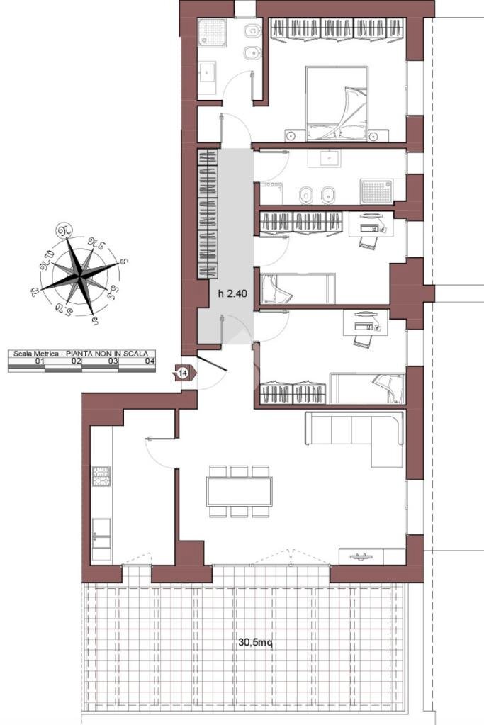 Apartment Via della Mimosa, Calderara di Reno - floor plans 1