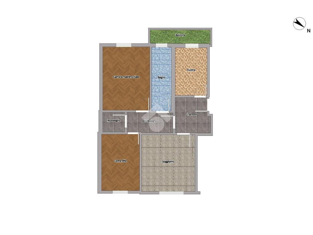 Trilocale Via dei Salici, Milano (zona Baggio) - planimetria 1