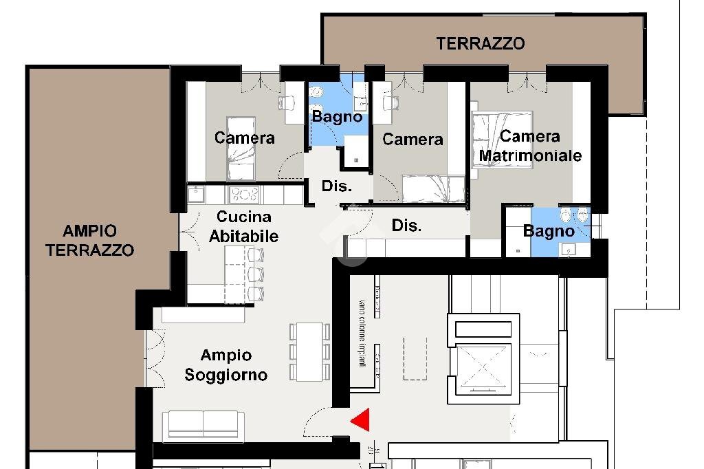 Attic Via Clemente Alberti, Carugate - floor plans 1
