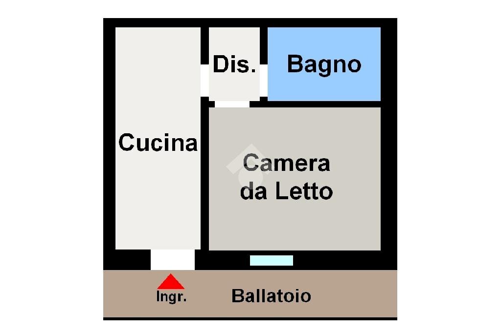 Two-room apartment Via Cesare Battisti, Carugate - floor plans 1