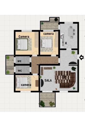 Quadrilocale viale Lombardia, 246, Monza - planimetria 1