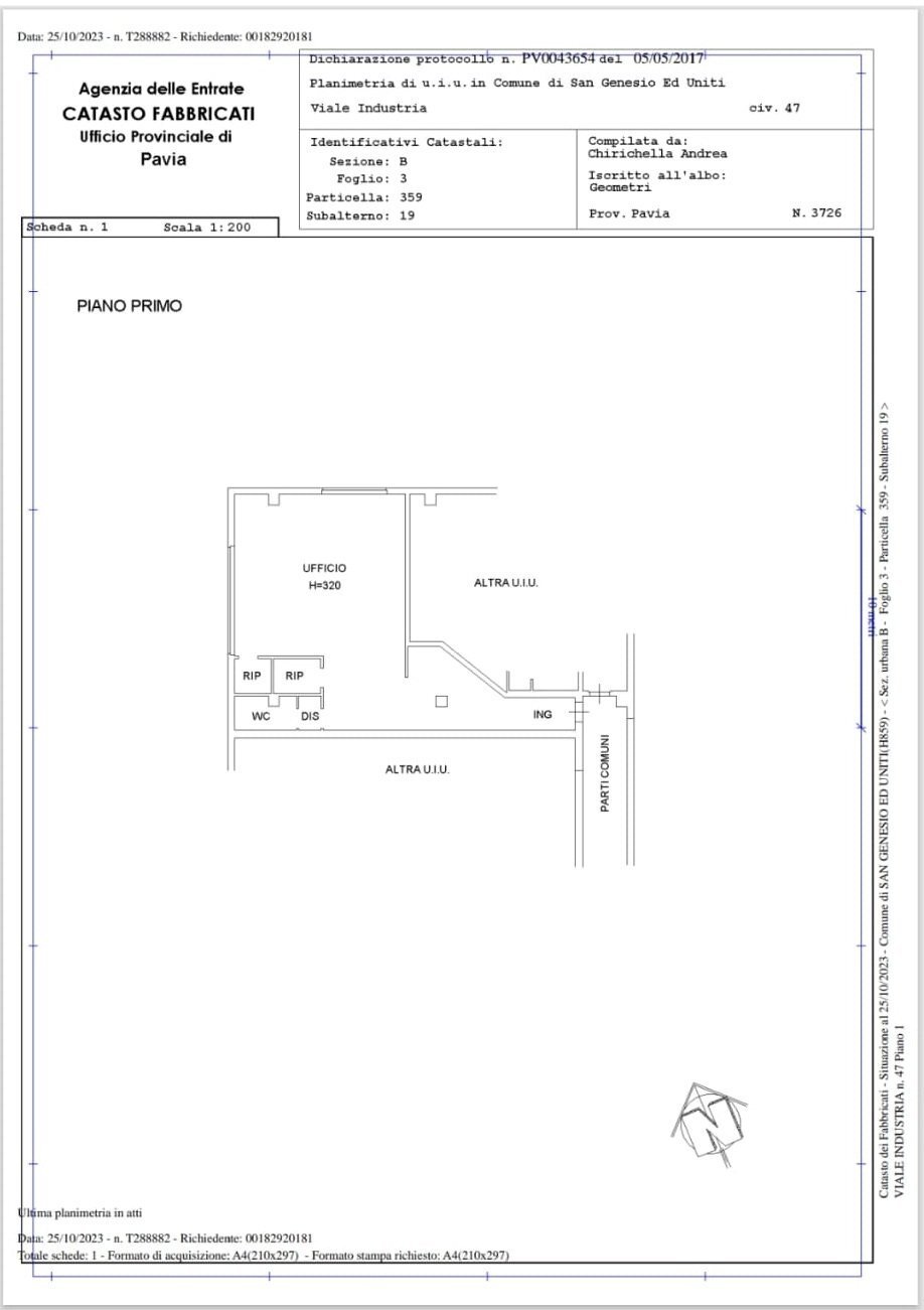 Ufficio via Vigentina, Pavia - planimetria 1
