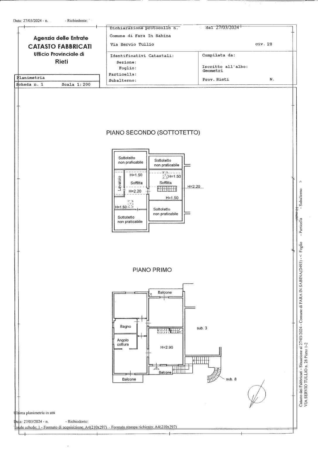 Appartamento via Servio Tullio, 28, Fara in Sabina - planimetria 1