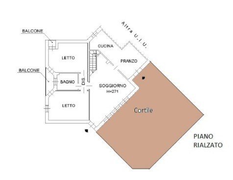 Quadrilocale via Mohandas Karamchand Gandhi, SN, Collecchio - planimetria 1
