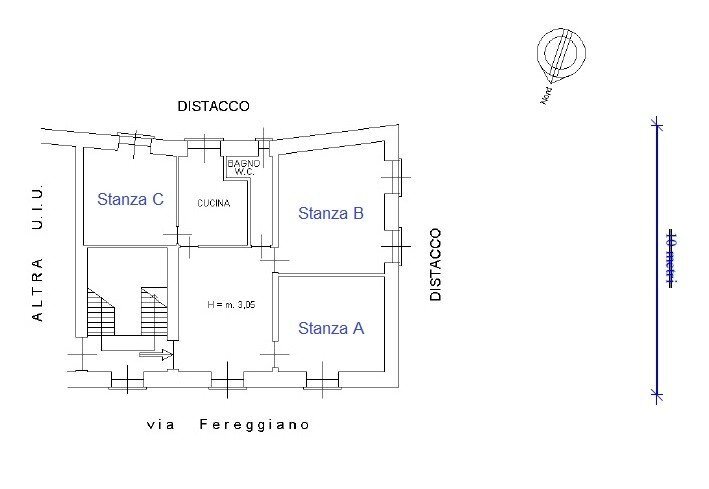 Four-room apartment via Fereggiano, 39, Genova (neighborhood Marassi) - floor plans 1