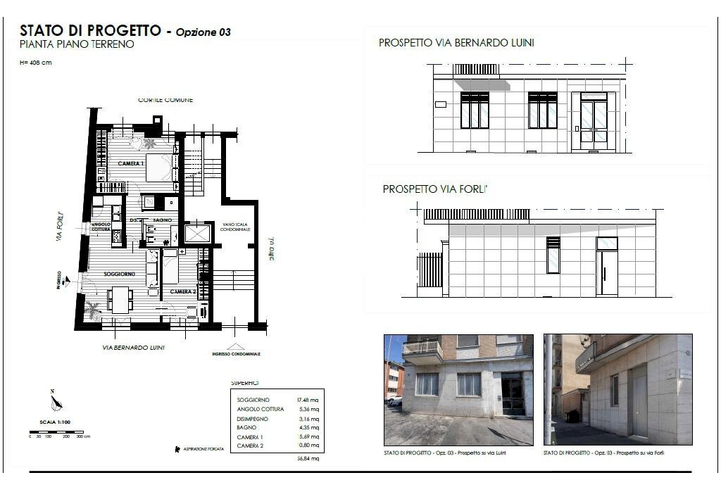 Four-room apartment Via Bernardino Luini, Torino (neighborhood Lucento) - floor plans 1