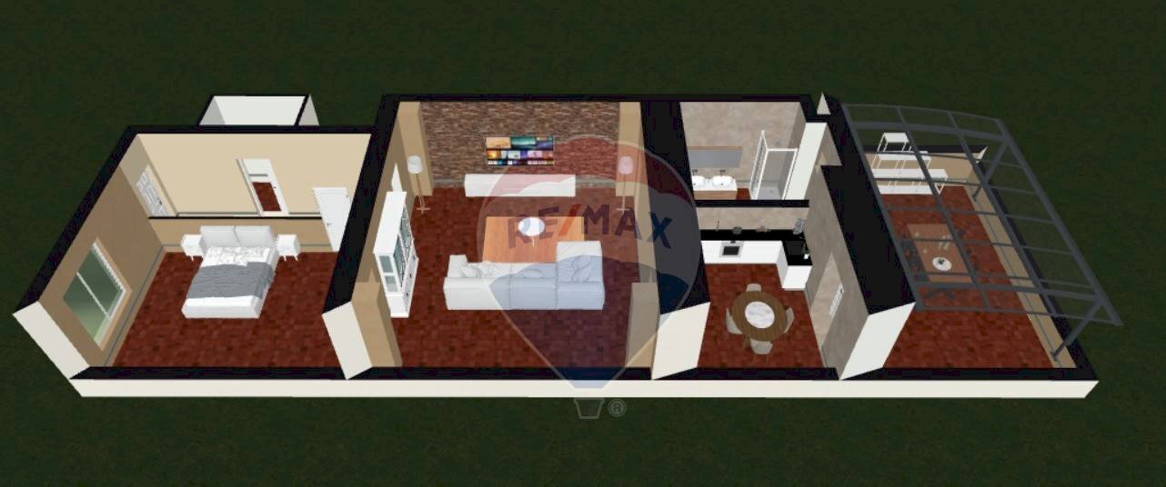 Pianta 3D - Bilocale Via Ugo Foscolo
 
71, Bari - planimetria 1