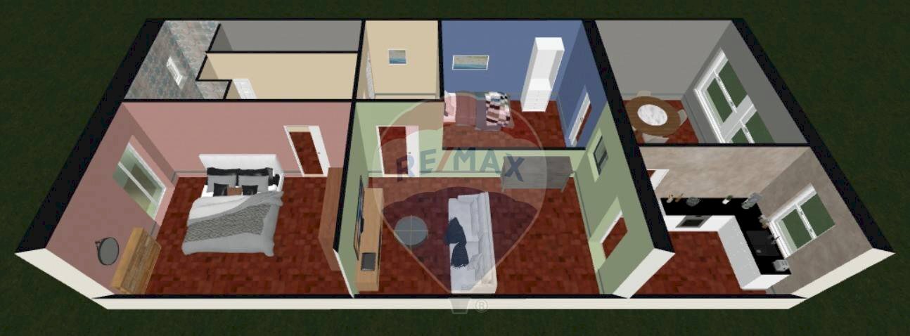 Pianta 3D - Three-room apartment Via Ugo Foscolo
 
71A, Bari - floor plans 1