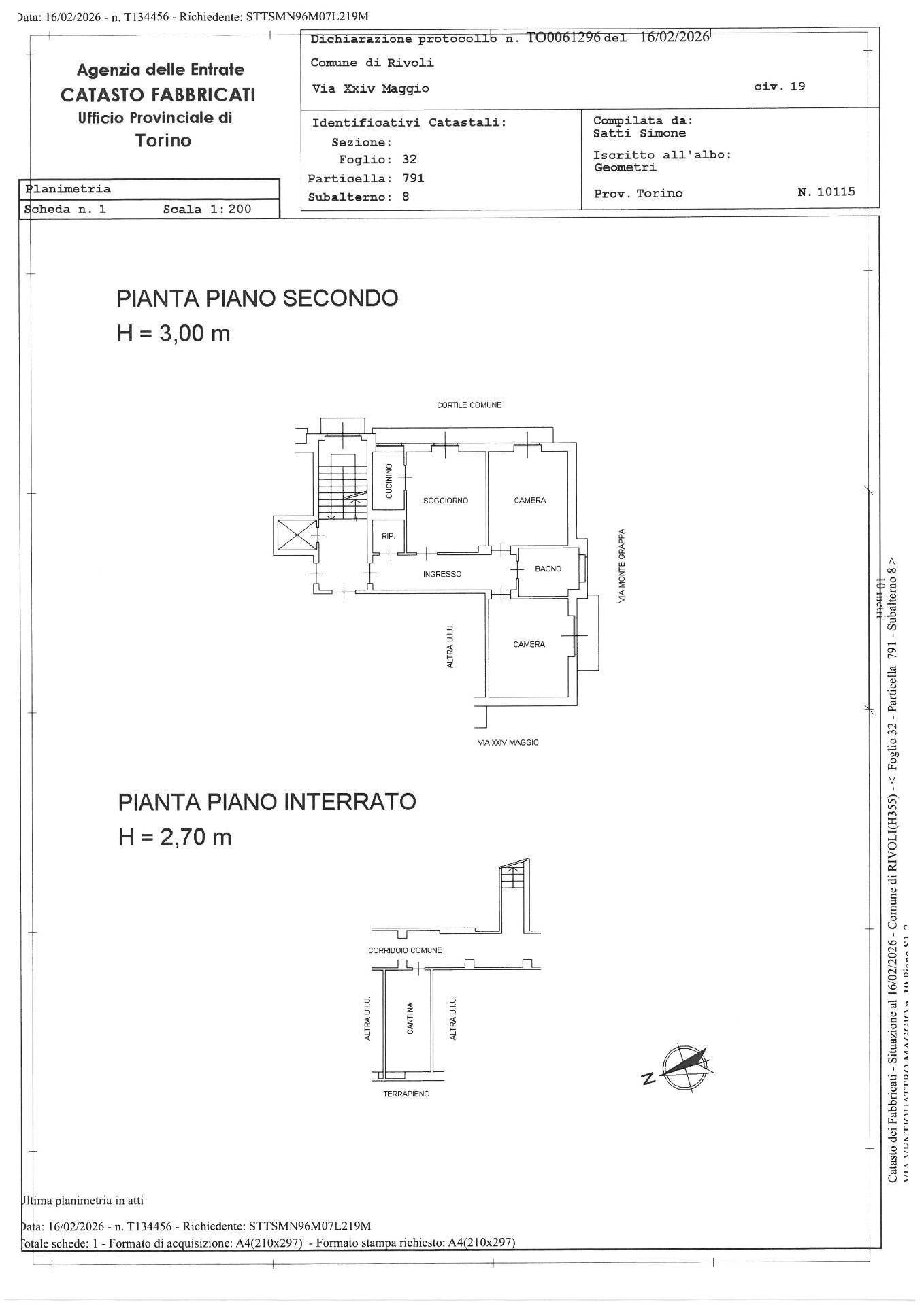 Foto 37 - Three-room apartment Via XXIV Maggio
 
19, Rivoli - floor plans 1