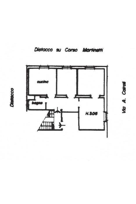 Trilocale corso Luigi Andrea Martinetti, 1, Genova (zona Sampierdarena) - planimetria 1