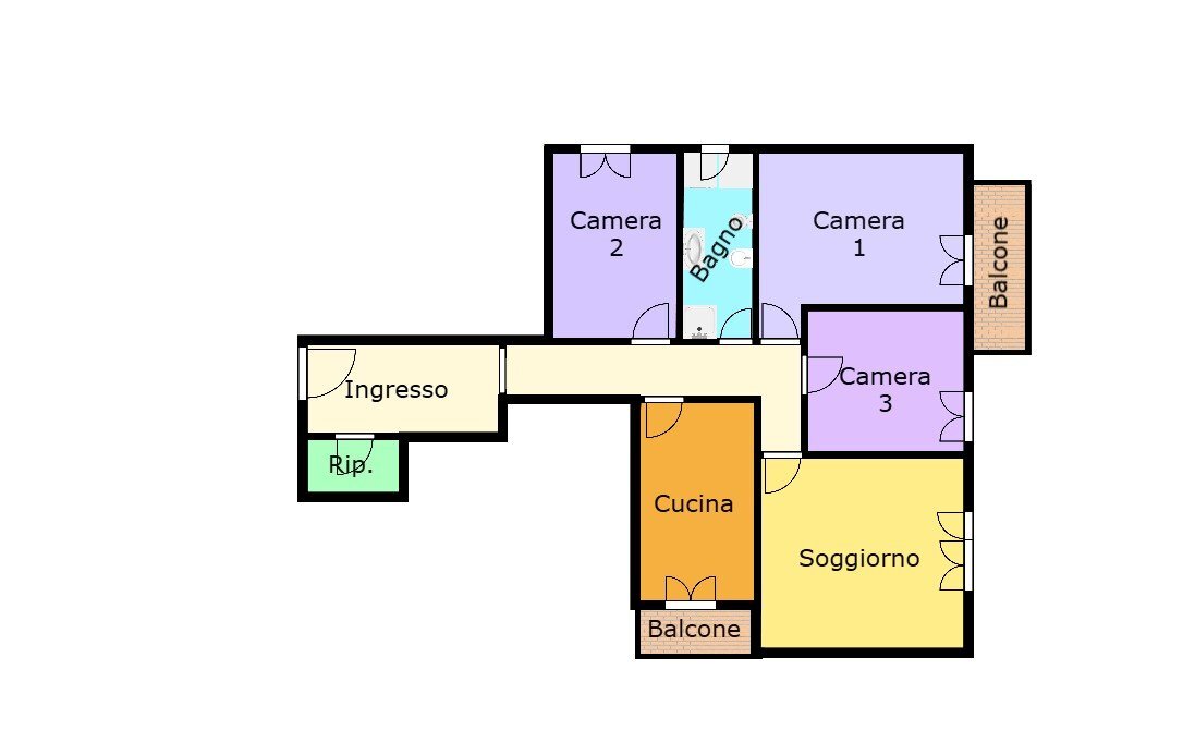 Four-room apartment via Graziella Giuffrida, 11, Genova (neighborhood Sampierdarena) - floor plans 1