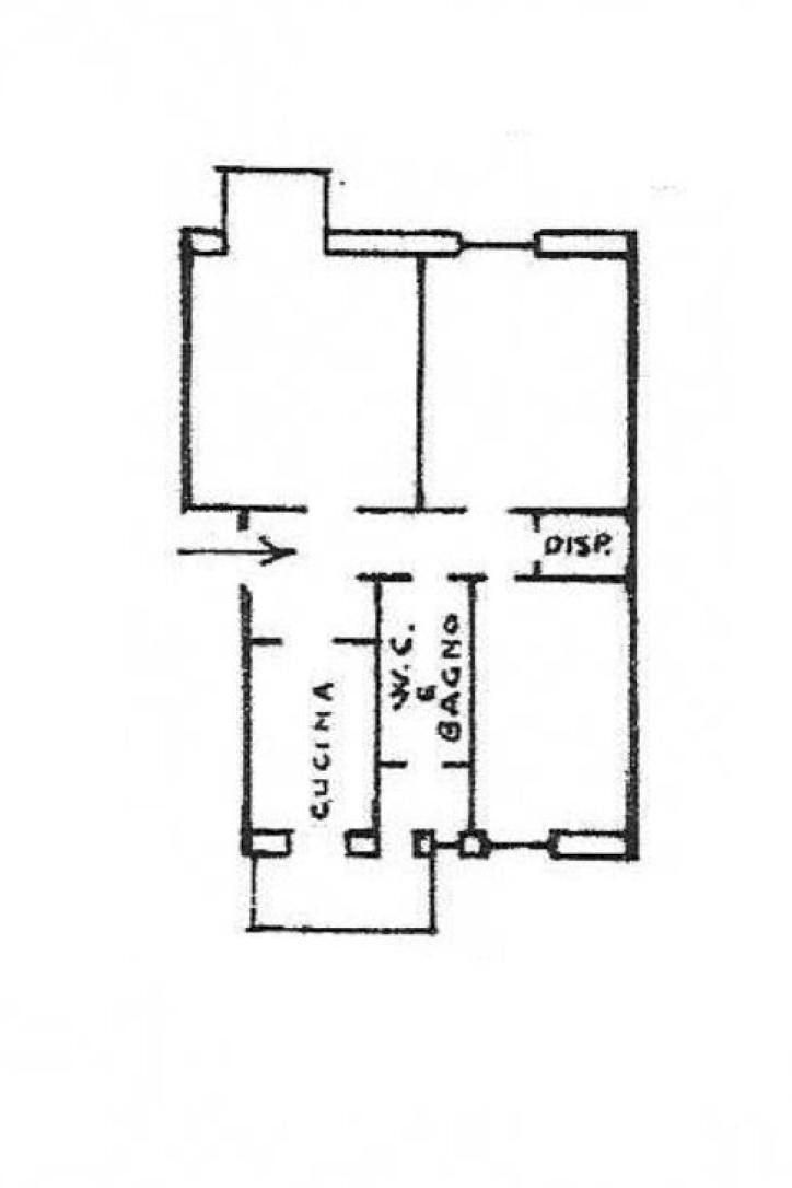 Trilocale via San Bartolomeo del Fossato, 100, Genova (zona Sampierdarena) - planimetria 1