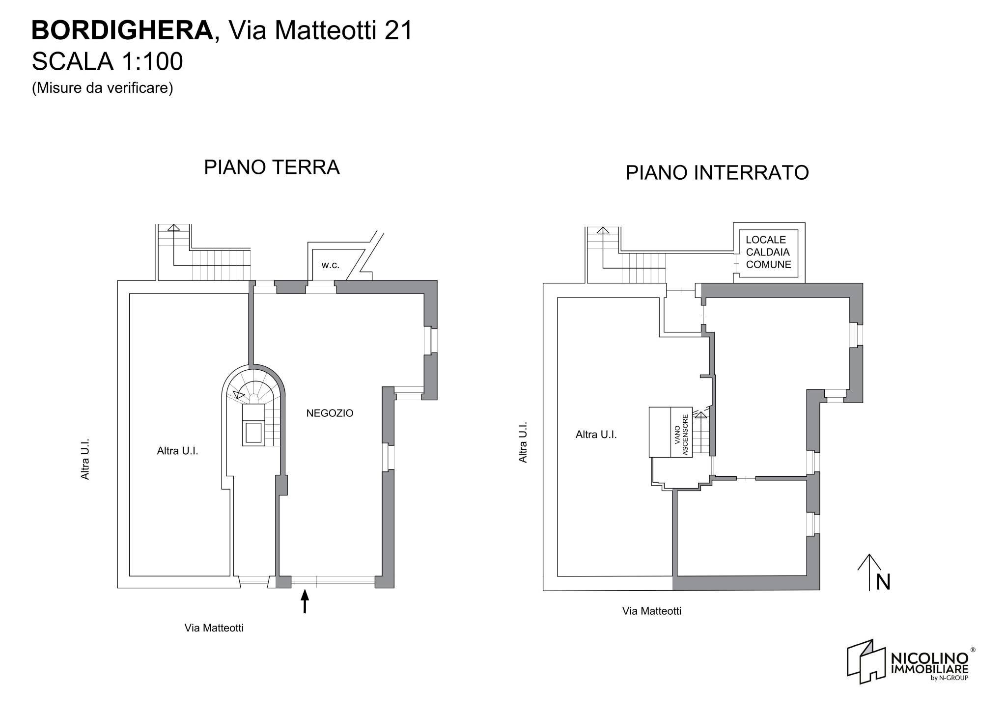 Negozio via Giacomo Matteotti, 21, Bordighera - planimetria 1