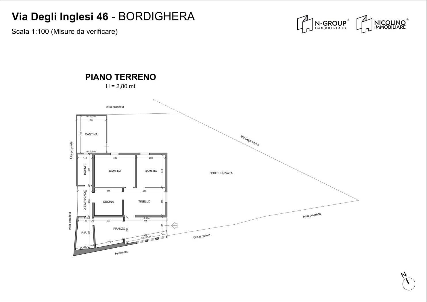 Villa via degli Inglesi, 46, Bordighera - planimetria 1
