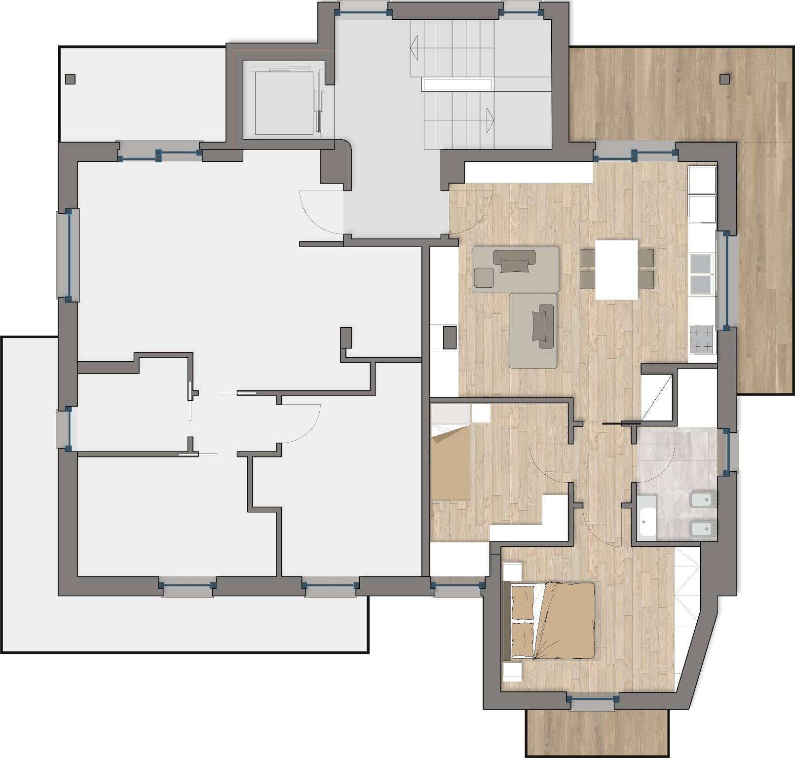 Three-room apartment corso Nizza, 15, Limone Piemonte - floor plans 1