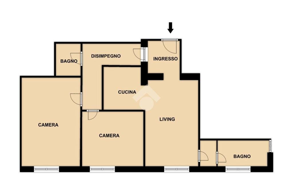 Trilocale Viale Toscana, Milano - planimetria 1