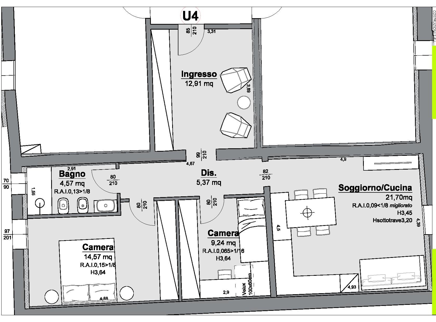 planimetrie appartamento - Three-room apartment Imola - floor plans 1