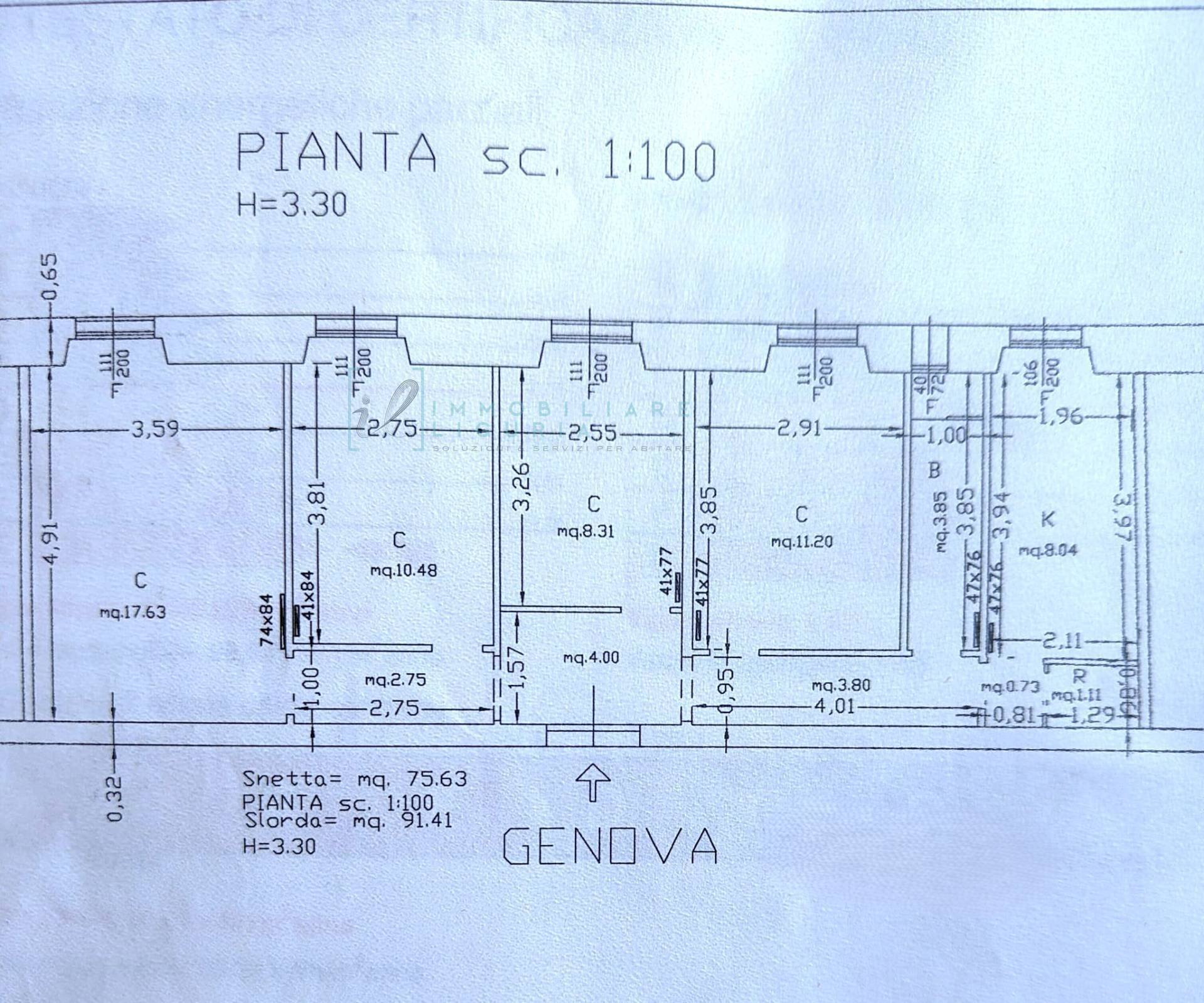 Foto 30 - Quadrilocale via cipro, Genova - planimetria 1