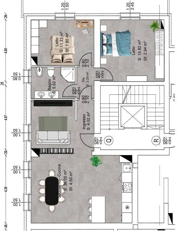 Foto 13 - Four-room apartment Poggio Rusco - floor plans 1