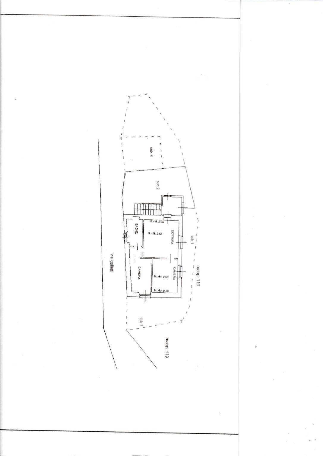 Four-room apartment via Galletti, Camogli - floor plans 1