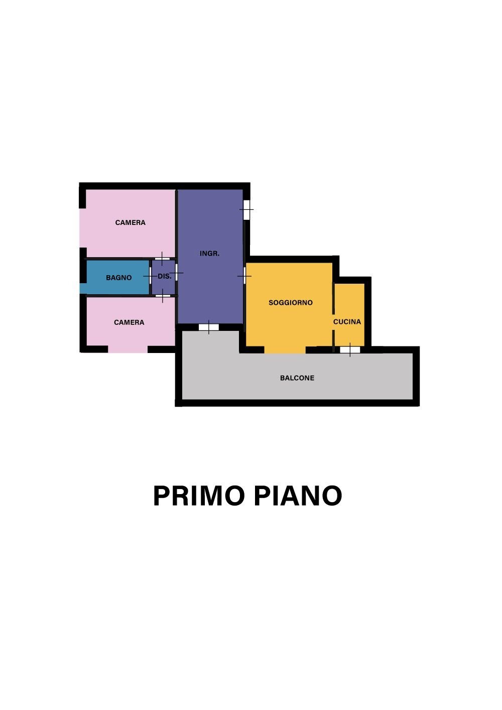 Four-room apartment via Giuseppe Garibaldi, San Mauro Pascoli - floor plans 1
