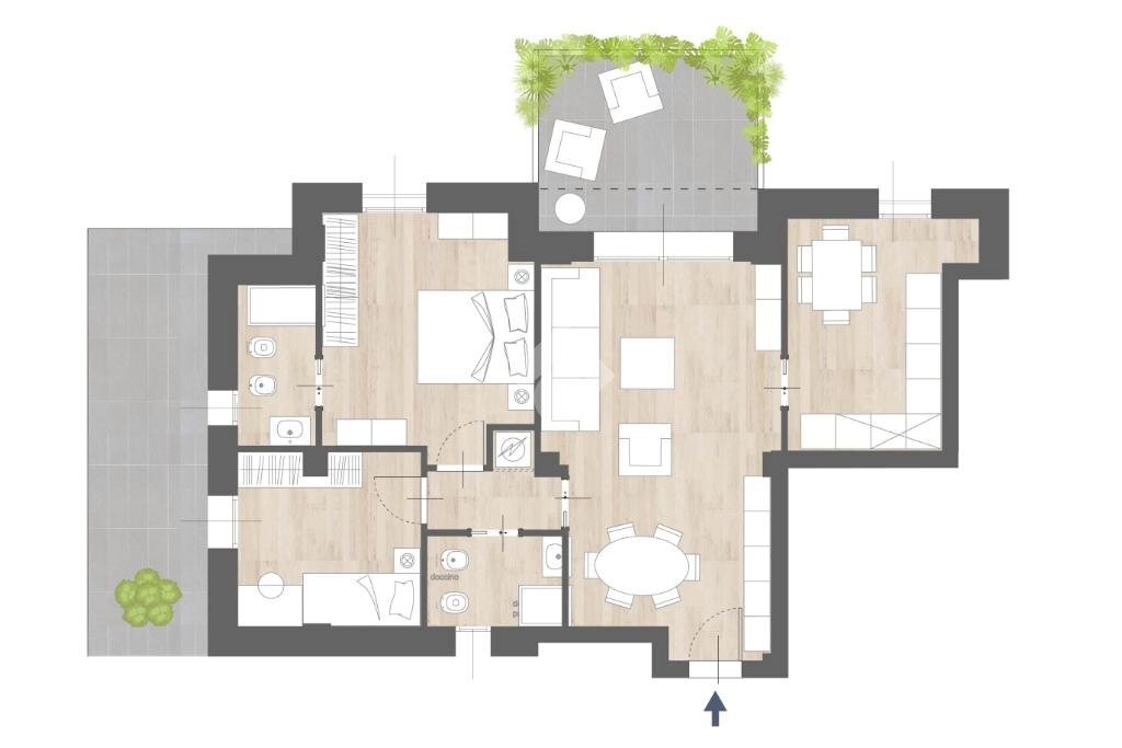 Four-room apartment Via Emilia Ponente, Bologna (neighborhood Santa Viola) - floor plans 1